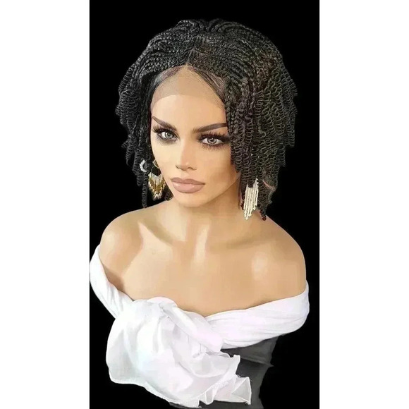 ✨FLASH SALE✨ Handmade Short Bob Braided Wig – 20% Off | Full Lace, No Pain - Picture 5 of 16